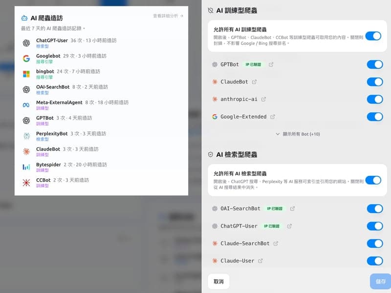 AI 搜尋友善 GEO 功能